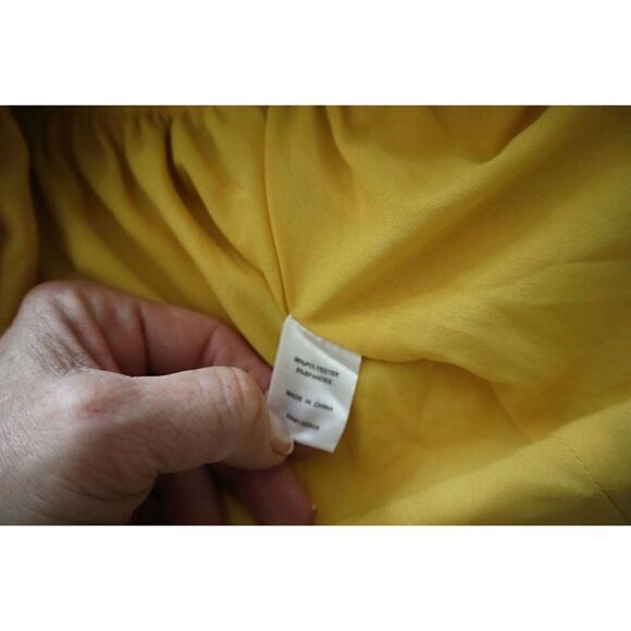 Super Down Women's Sz Medium Yellow Shirred Waist Tiered Above The Knee Skirt - Picture 4 of 5